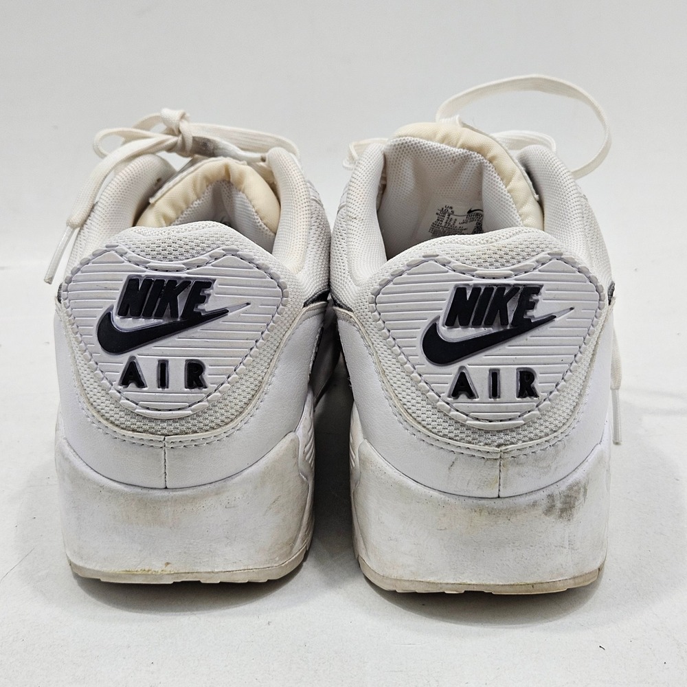 Nike Air Max 90 Women 10.5 White Black DH8010-101 Leather Mesh Running Sneakers - Picture 5 of 15